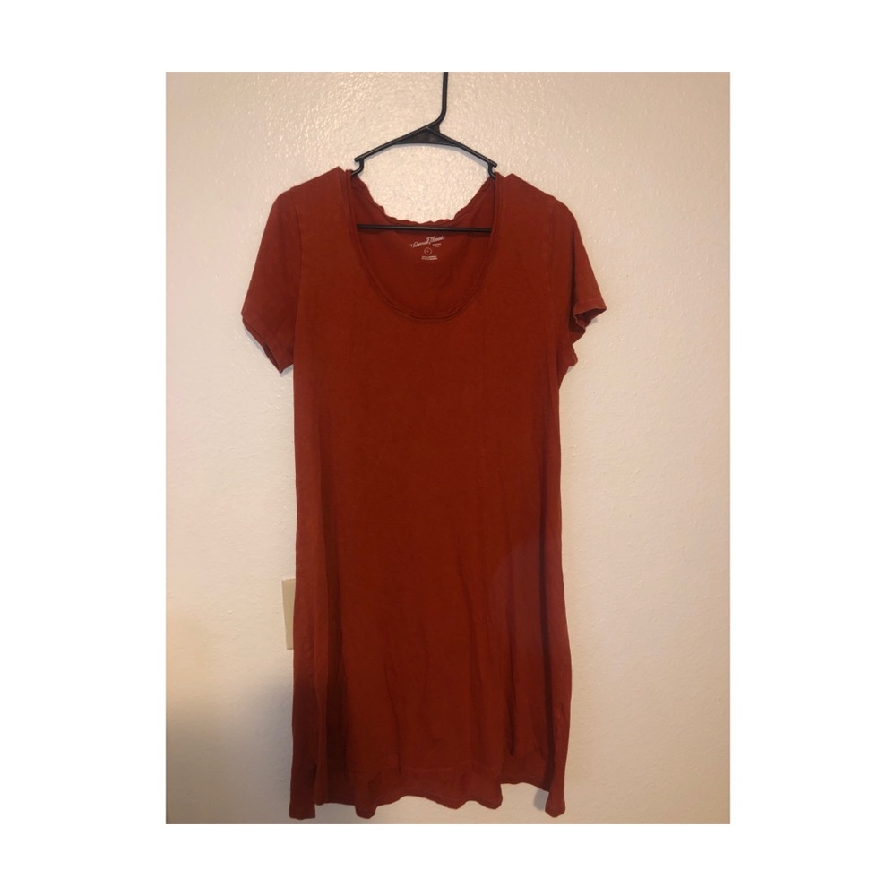 Orange tshirt dress from Target with smal slits on the side